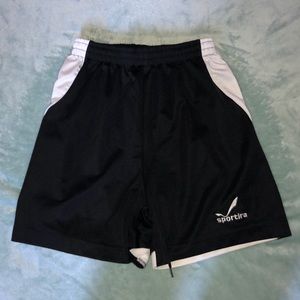 black athletic shorts